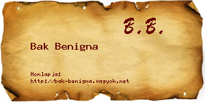 Bak Benigna névjegykártya